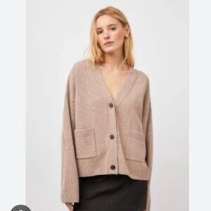 Rails Lindi Preppy Business Casual Cozy Cashmere Wool Cardigan Mink Size Small